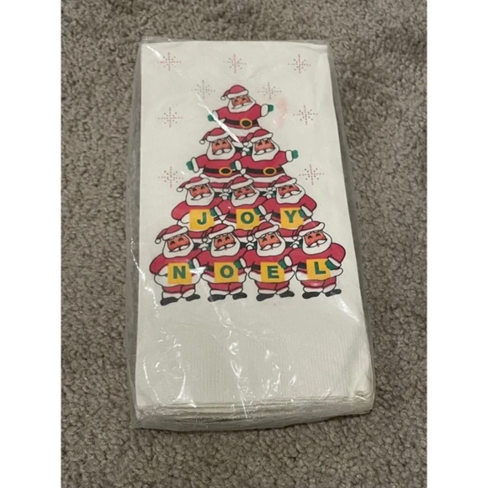 Vintage Paperworks Christmas Guest‎ Towels 12 Count Santa Tree Holiday Decor